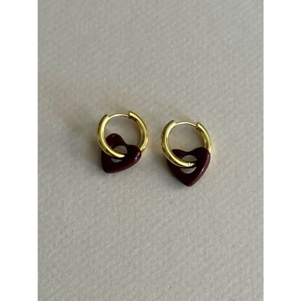Heart hoop earrings #2671